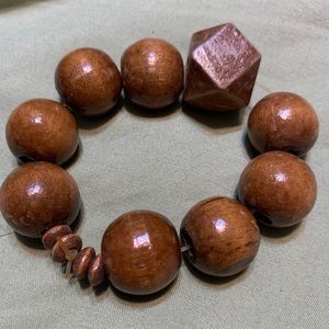 Brown wood stretch bracelet